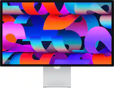 Front. Apple - Studio Display - Standard glass - Tilt-adjustable stand - Silver.