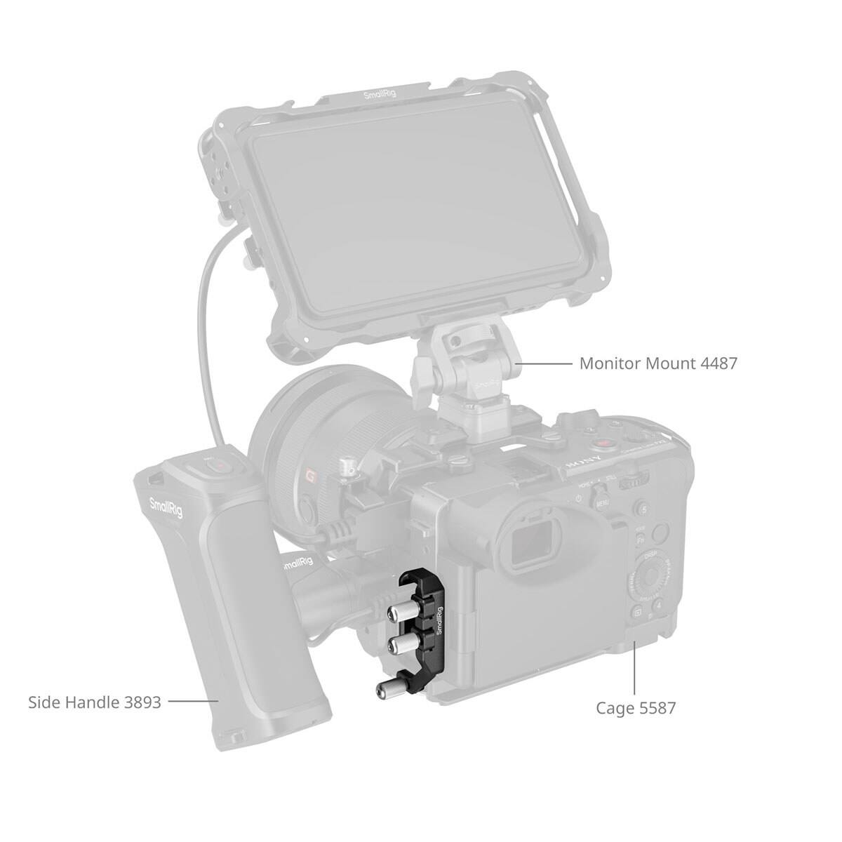 Smolling Monitor Mount 4487  
Smallrig MONY - mallg  
Smolling Side Handle 3893  
Cage 5587