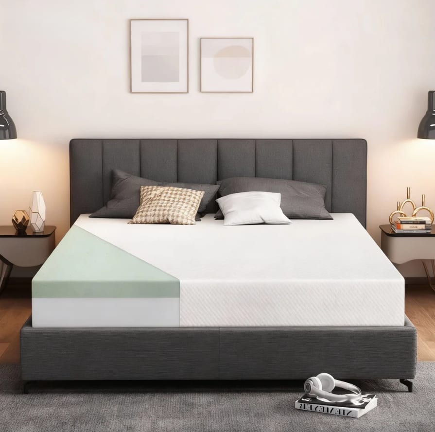 Vipbear - 10 Inch King Extra Firm Memory Foam Mattress with Tencel Cover, Deep Sleep Firm Mattresses for Back Pain - White