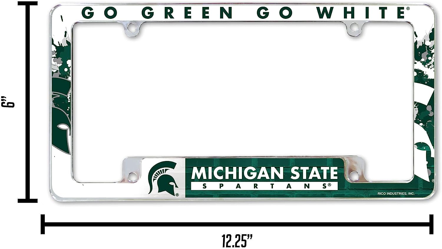 GO GREEN GO WHITE  
MICHIGAN STATE SPARTANS  
RICO INDUSTRIES, INC  
12.25"