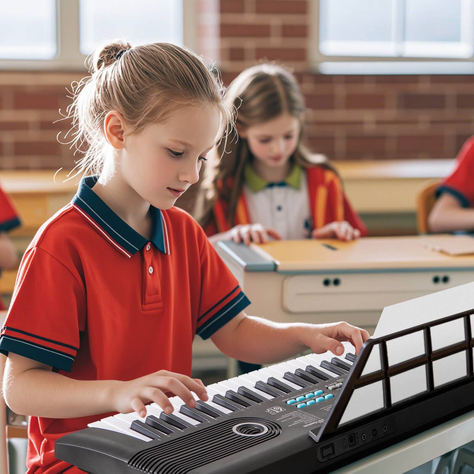 Alt View 9. Costway - Costway 61 Keys Kids Piano Keyboard with Carry Bag Microphone Sheet Stand Power Supply - Black.