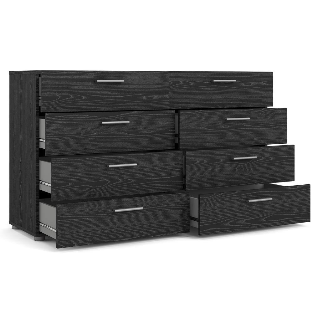 Left. Tvilum - Austin 8 Drawer Double Dresser Woodgrain - Black.