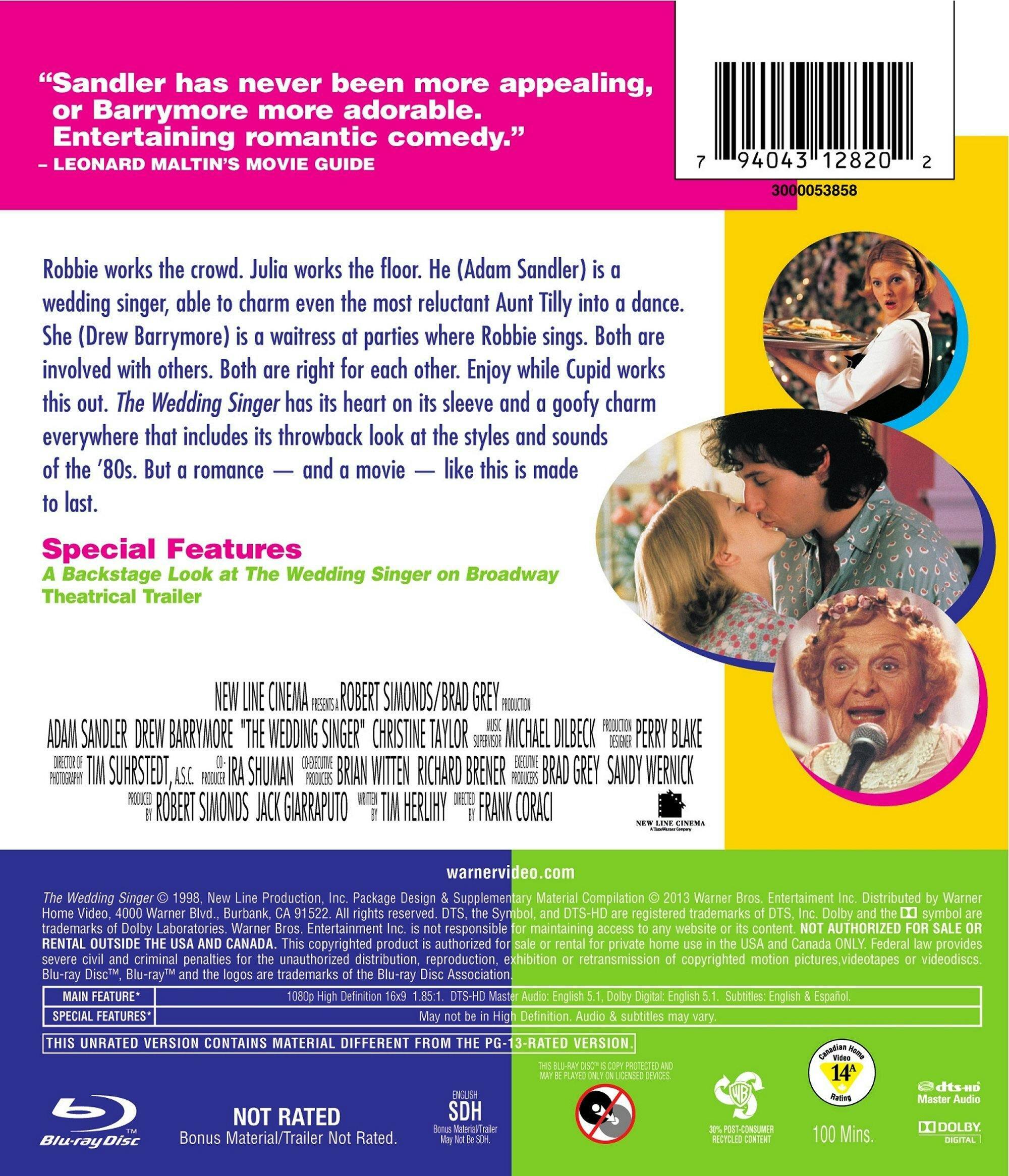 Angle. The Wedding Singer (Special Edition) [Blu-ray].