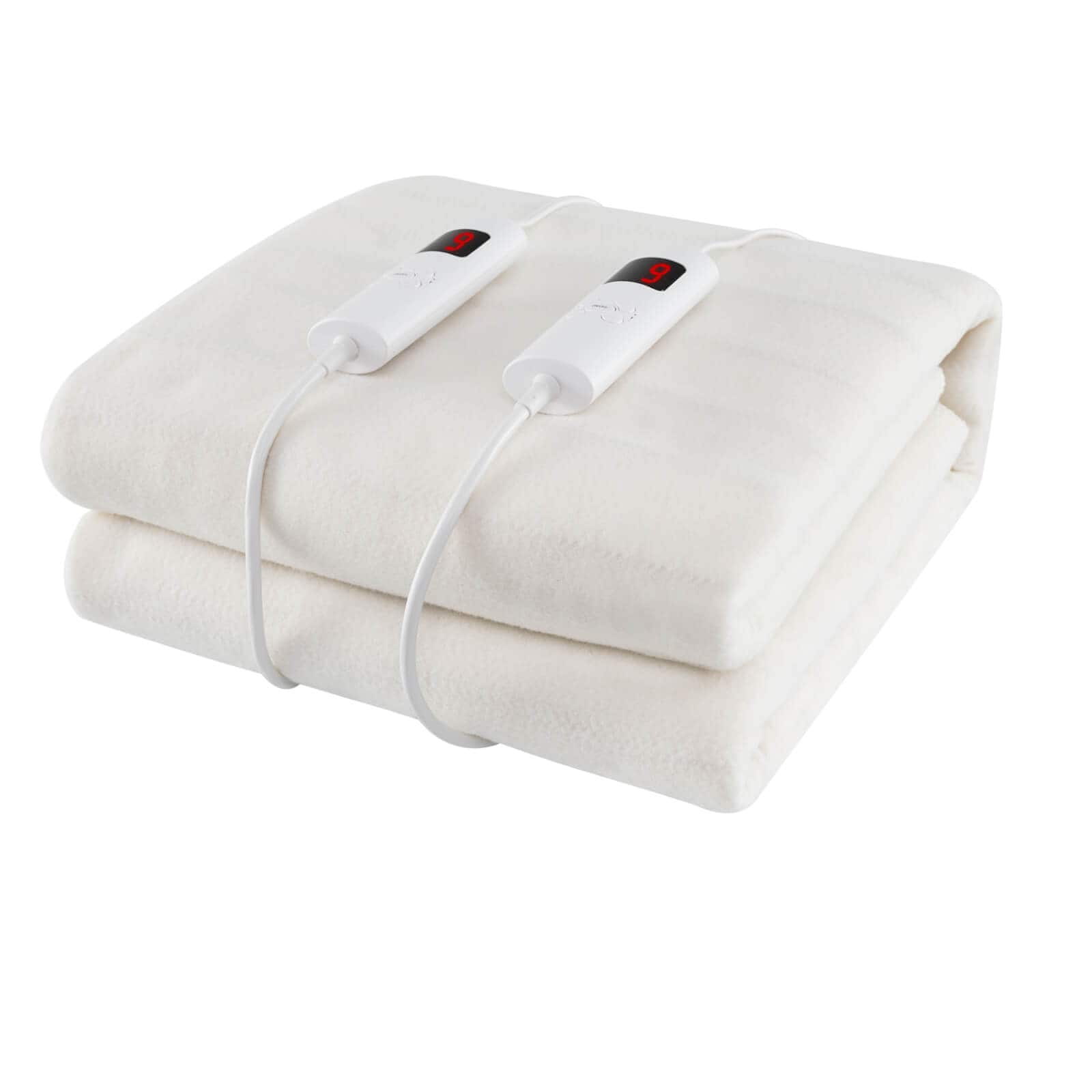 Front. Costway - 76" x 54" Full Size Heated Mattress Pad with 9 Heating Levels & 9H Timer, Dual Controllers - White.