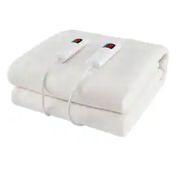 Costway - 76" x 54" Full Size Heated Mattress Pad with 9 Heating Levels & 9H Timer, Dual Controllers - White