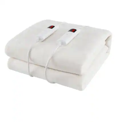Front. Costway - 76" x 54" Full Size Heated Mattress Pad with 9 Heating Levels & 9H Timer, Dual Controllers - White.