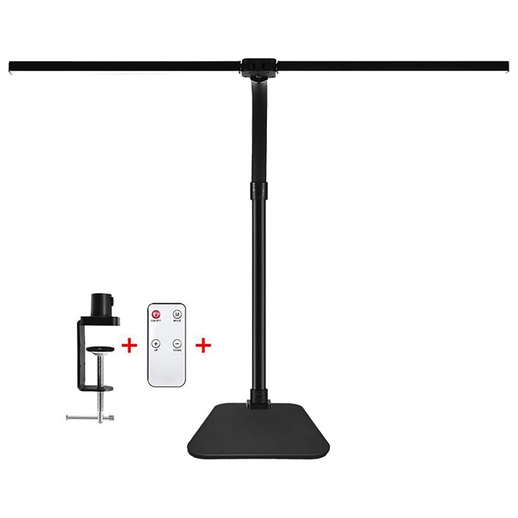Dazzed Corner - Double Head LED Desk Lamp, 24W Bright Light with Remote - Black