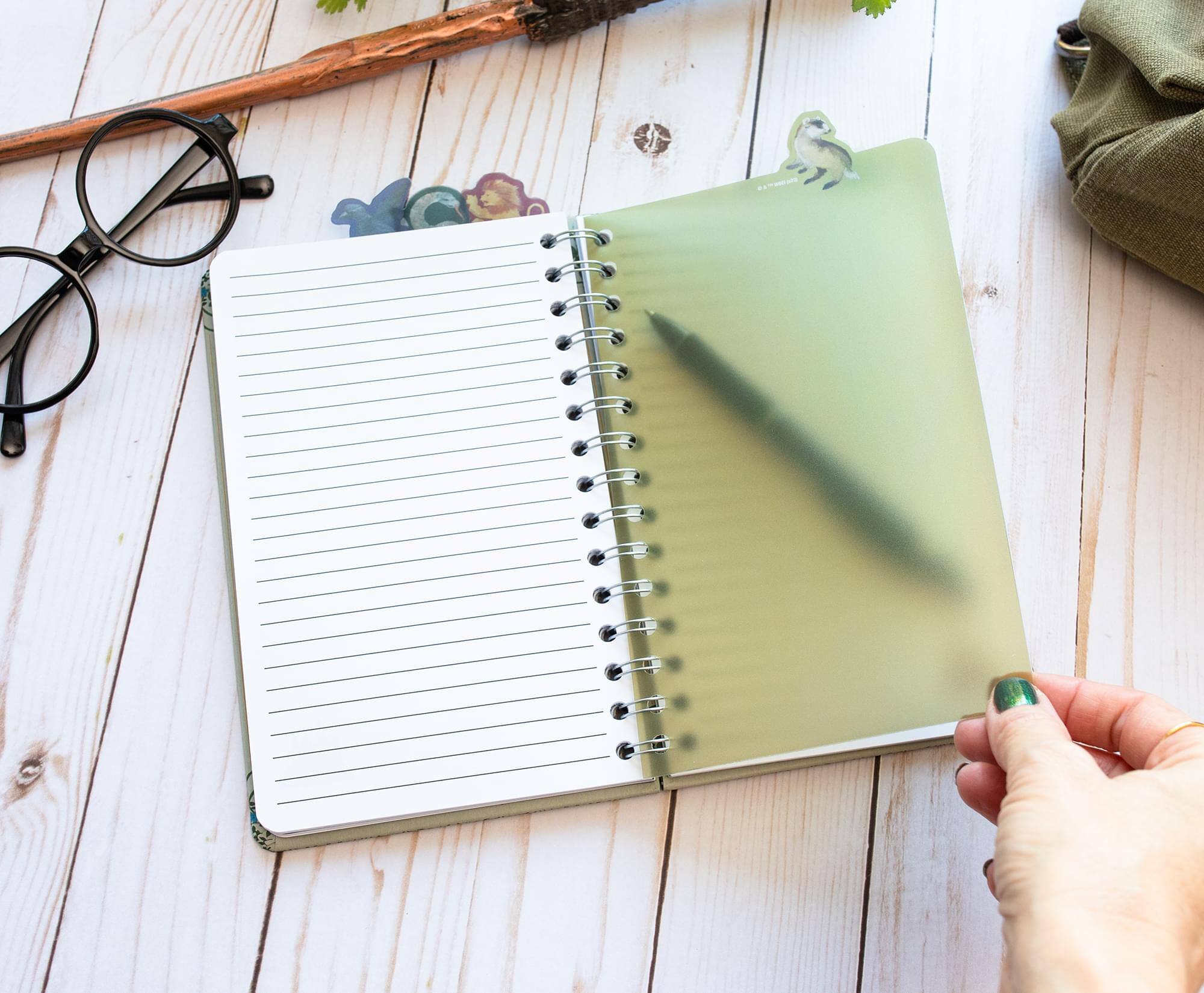 Alt View 5. Silver Buffalo - Harry Potter Hogwarts Houses 5-Tab Spiral Notebook With 75 Sheets | 5 x 8 Inches - Blue.