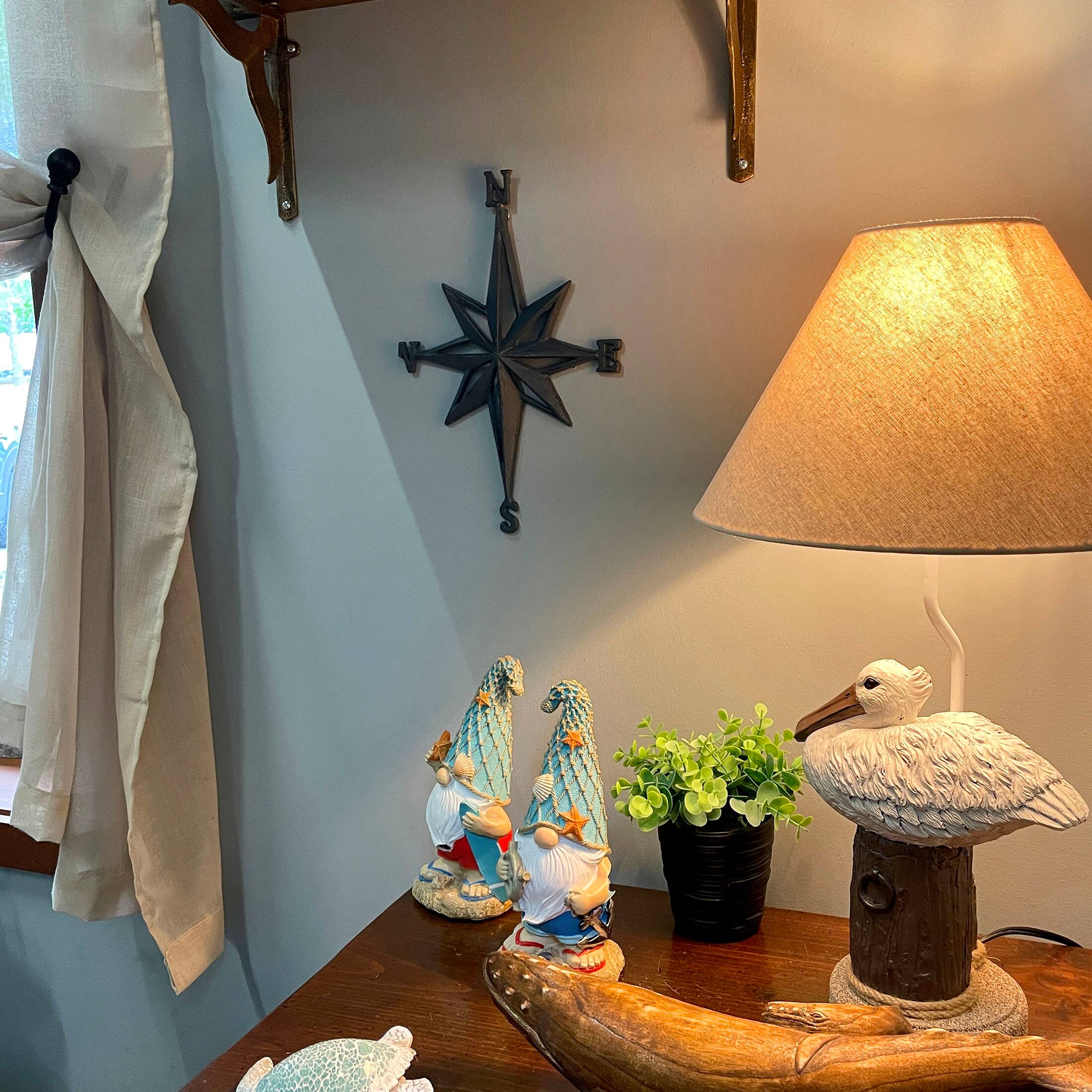 Alt View 5. Things2Die4 - Coastal Pelican Table Lamp 23" Resin Nautical Beach Decor with Shade - White.