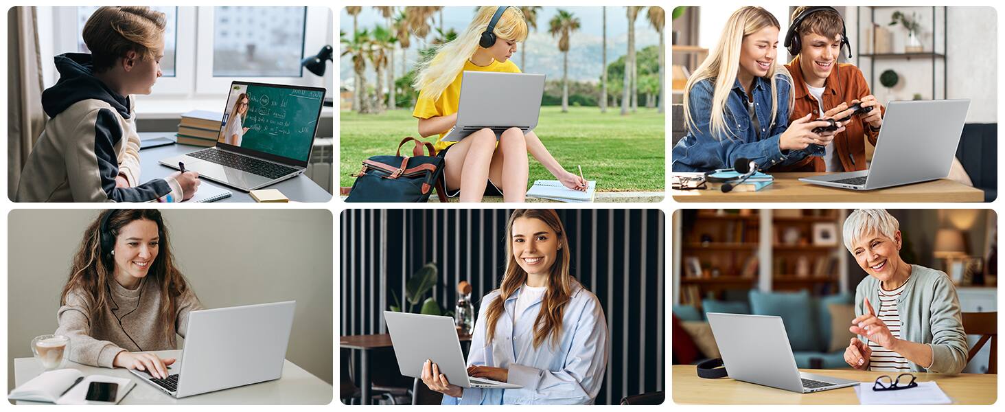 Alt View 8. Gezoon - 15.6 inch Laptop, 12th Alder Lake N100(Turbo 3.4GHz) Processor,12GB RAM, 512GB SSD, 2K FHD IPS Laptops, Thin Notebook - gray.