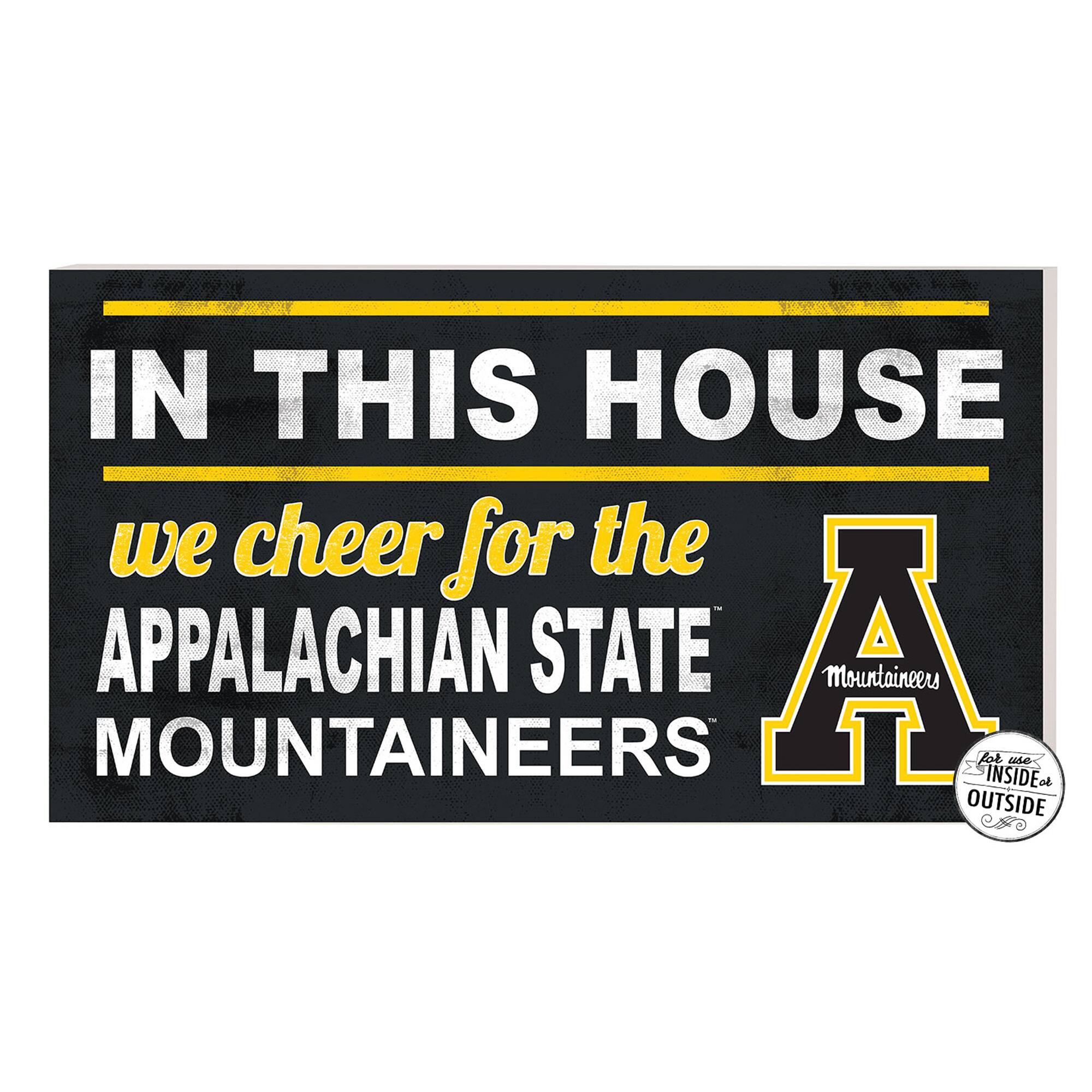 Black Appalachian State Mountaineers 11'' x 20'' Indoor/Outdoor In This House Sign