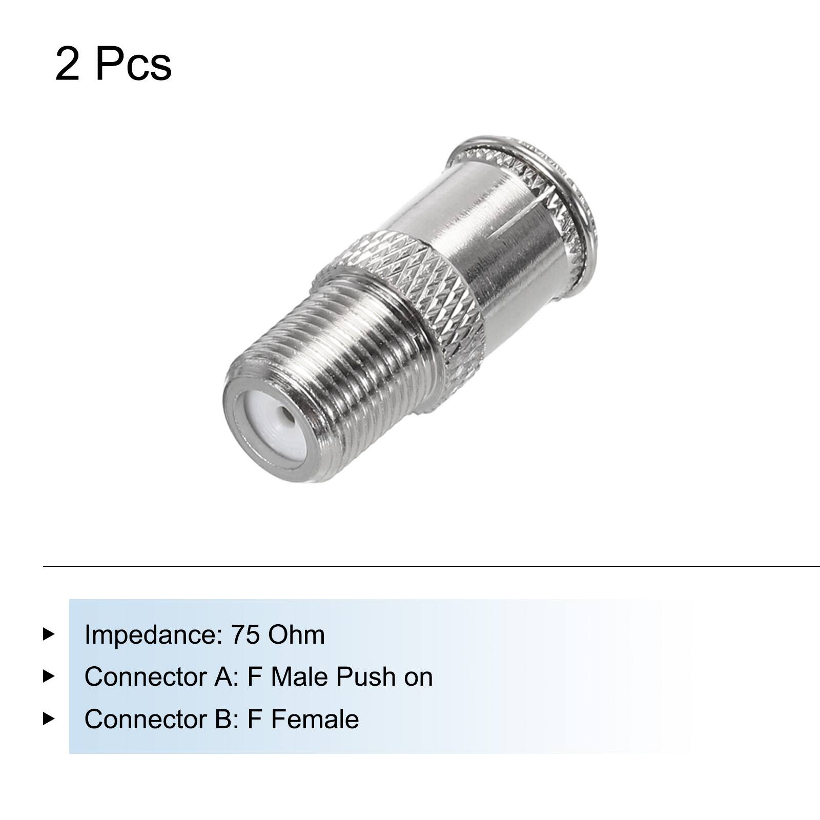 2 Pcs  
Impedance: 75 Ohm  
Connector A: F Male Push on  
Connector B: F Female