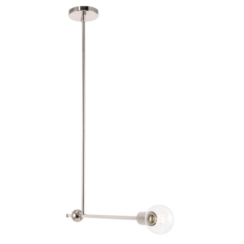 Alt View 2. Living District - Brees 1 Light Chrome Pendant - Chrome.