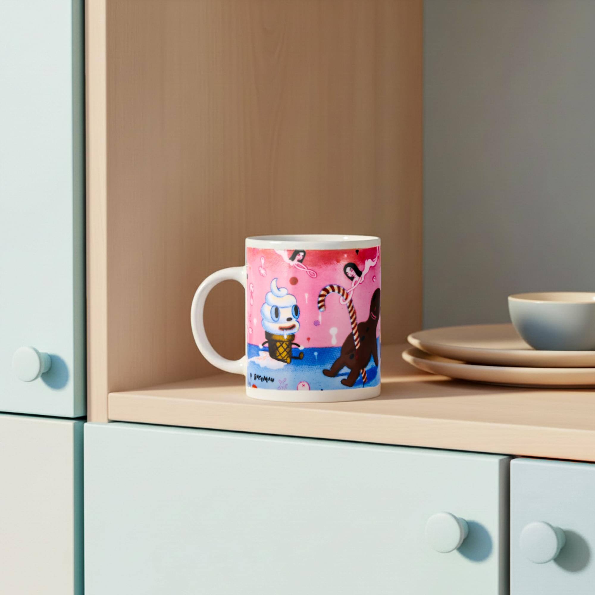 Alt View 4. Dark Horse Comics - Gary Baseman "The Door Is Always Open" 11oz. Coffee Mug - Multi-Color.