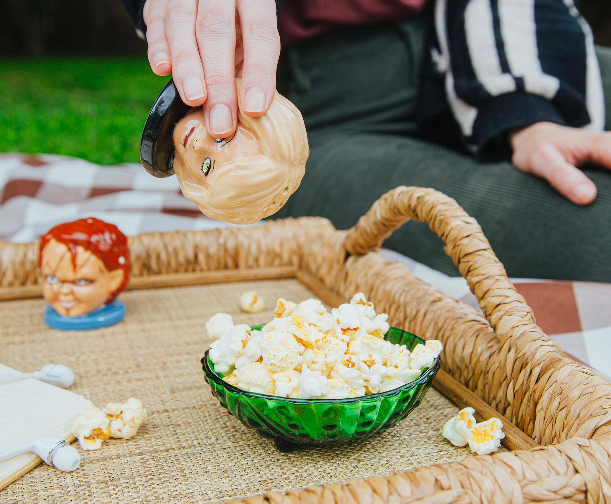 Alt View 5. Silver Buffalo - Child's Play Chucky and Tiffany Ceramic Salt and Pepper Shaker Set - Beige.
