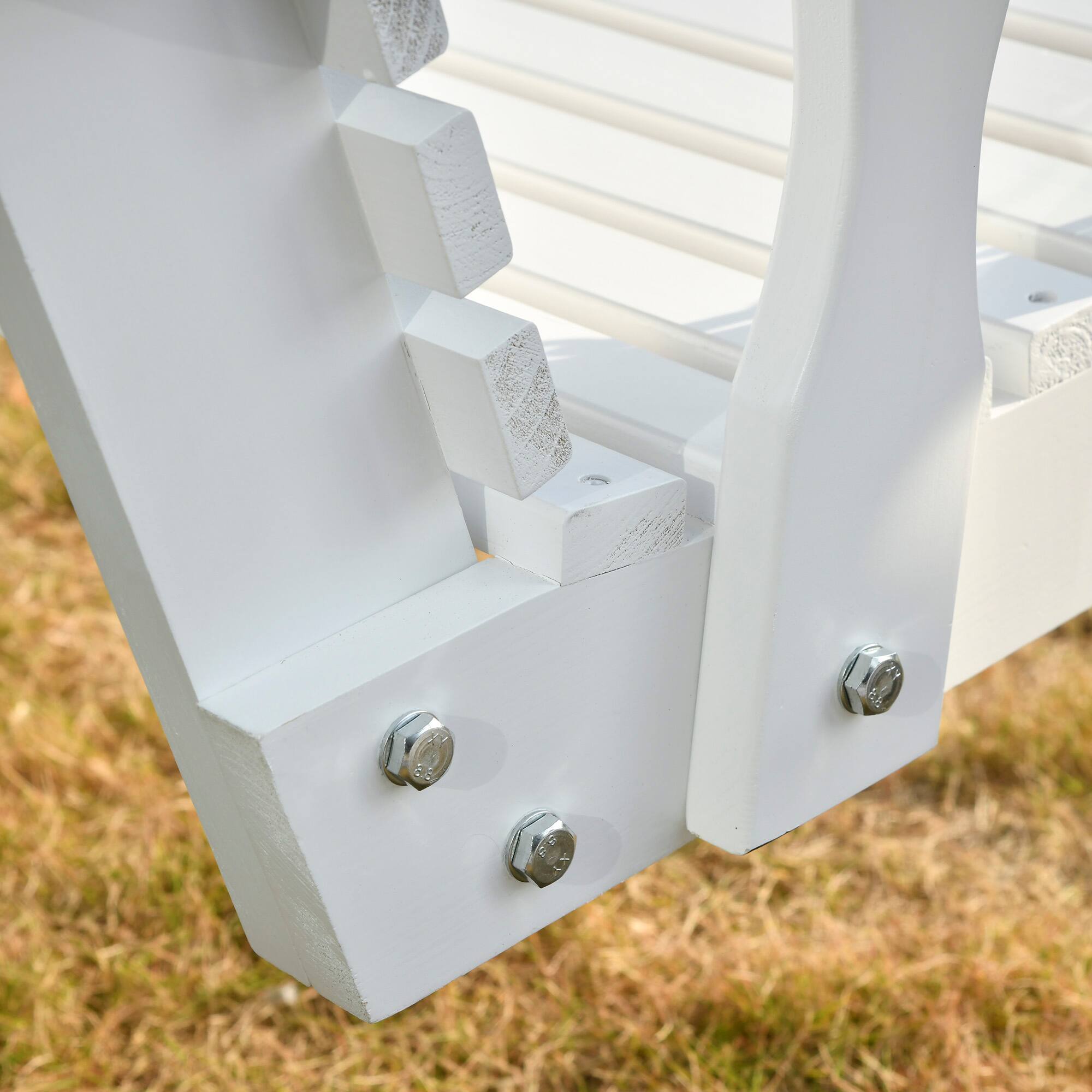 Alt View 5. Outsunny - Outsunny Porch Swing with Chains and Cupholders 2 Person Wooden Patio Swing Chair.