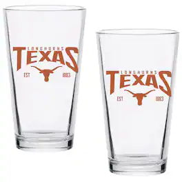 Indigo Falls - Texas Longhorns Two-Pack 16oz. Established Pint Glass Set - Multicolor
