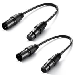 Neewer - XLR 3-Pin to 5-Pin Adapter Cables 2-Pack, 1ft