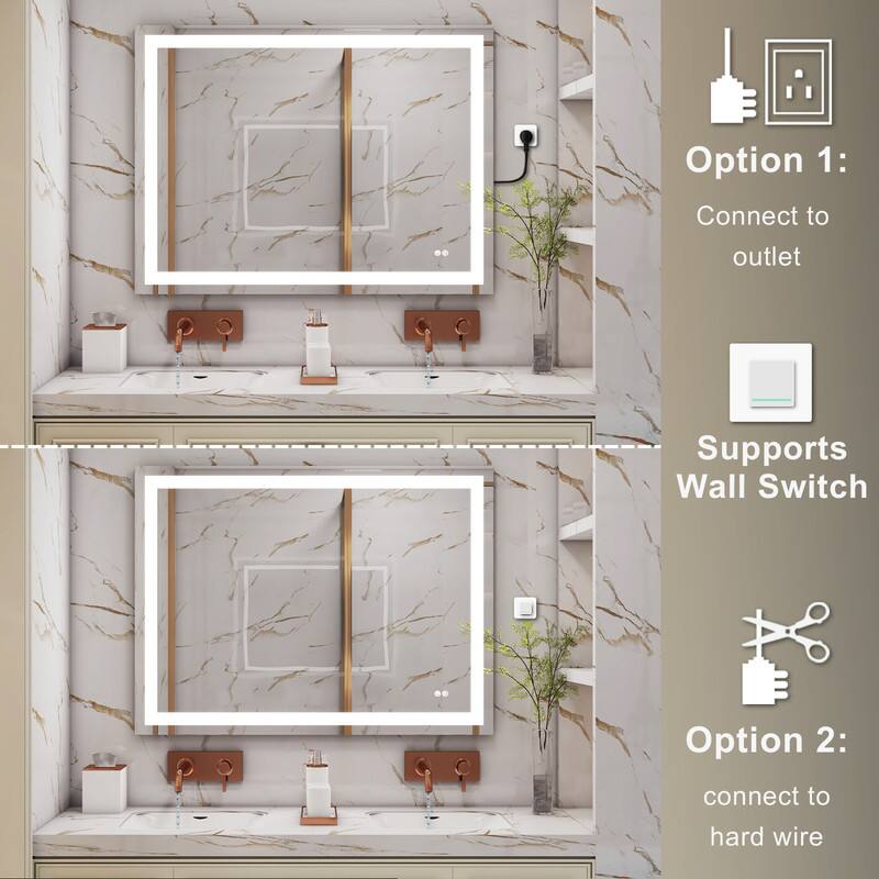 Option 1: Connect to outlet  
Supports Wall Switch  
Option 2: connect to hard wire