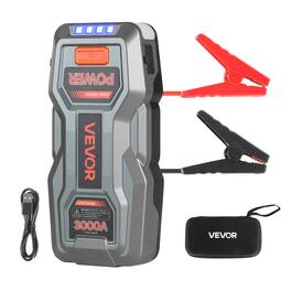 VEVOR - Jump Starter, 3000A Peak, Car Jumper Starter Battery Pack, 12V Portable Lithium Battery Booster, Jump Box Power Bank