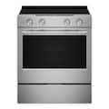 KitchenAid - 30 in. Wide 5 elements 5.3 cu. ft. Smart Slide-In Electric Range with Two Even-Heat Hyper Elements - Stainless Steel
