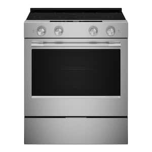 KitchenAid - 30 in. Wide 5 elements 5.3 cu. ft. Smart Slide-In Electric Range with Two Even-Heat Hyper Elements - Stainless Steel