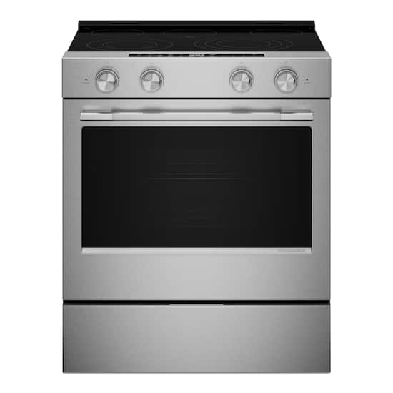 KitchenAid - 30 in. Wide 5 elements 5.3 cu. ft. Smart Slide-In Electric Range with Two Even-Heat Hyper Elements - Stainless Steel