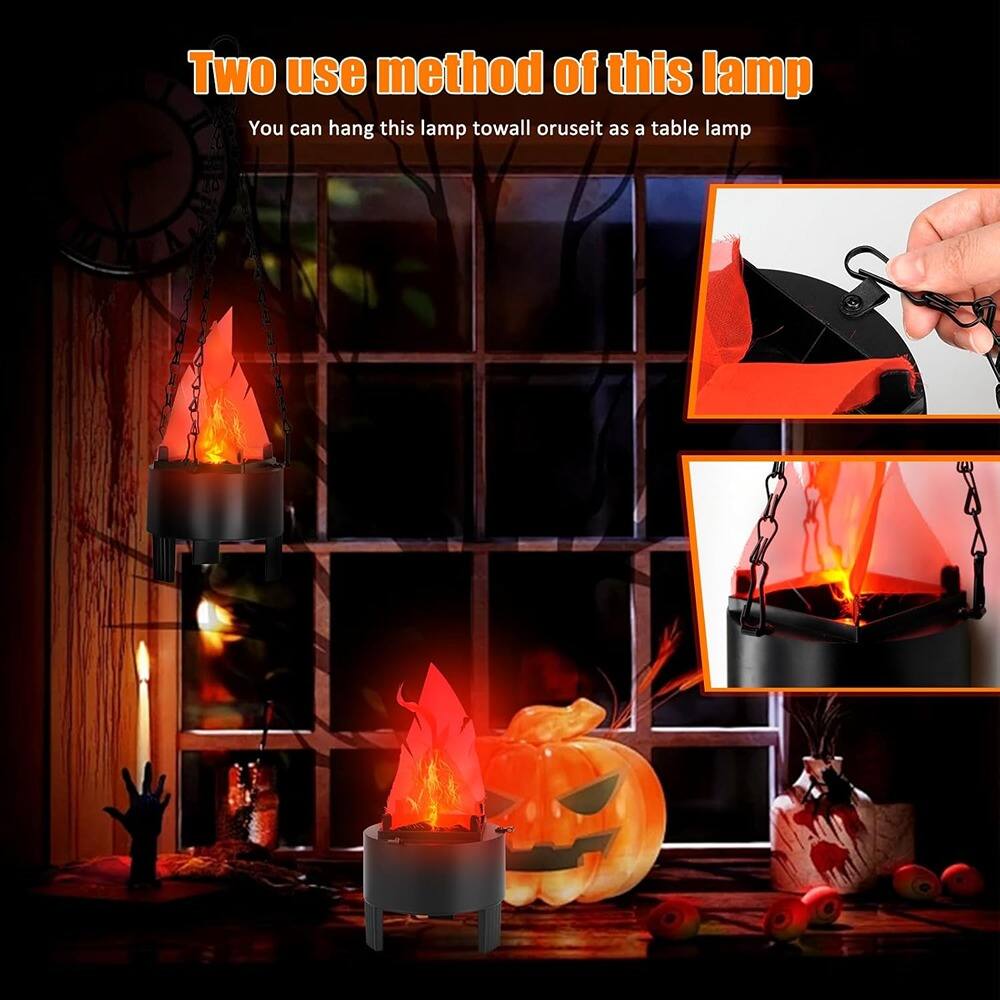 Two use method of this lamp

You can hang this lamp to wall or use it as a table lamp