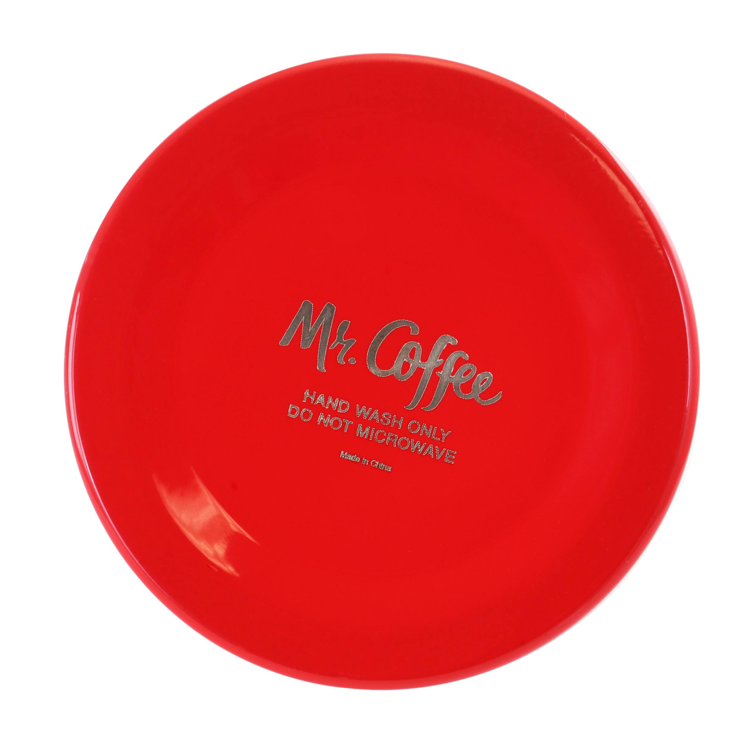 Mr. Coffee is a brand of coffee makers that are designed to be used with microwaves. The text on the image indicates that the coffee maker should not be washed by hand, but rather only cleaned with a microwave. The coffee maker is made by Chirus.