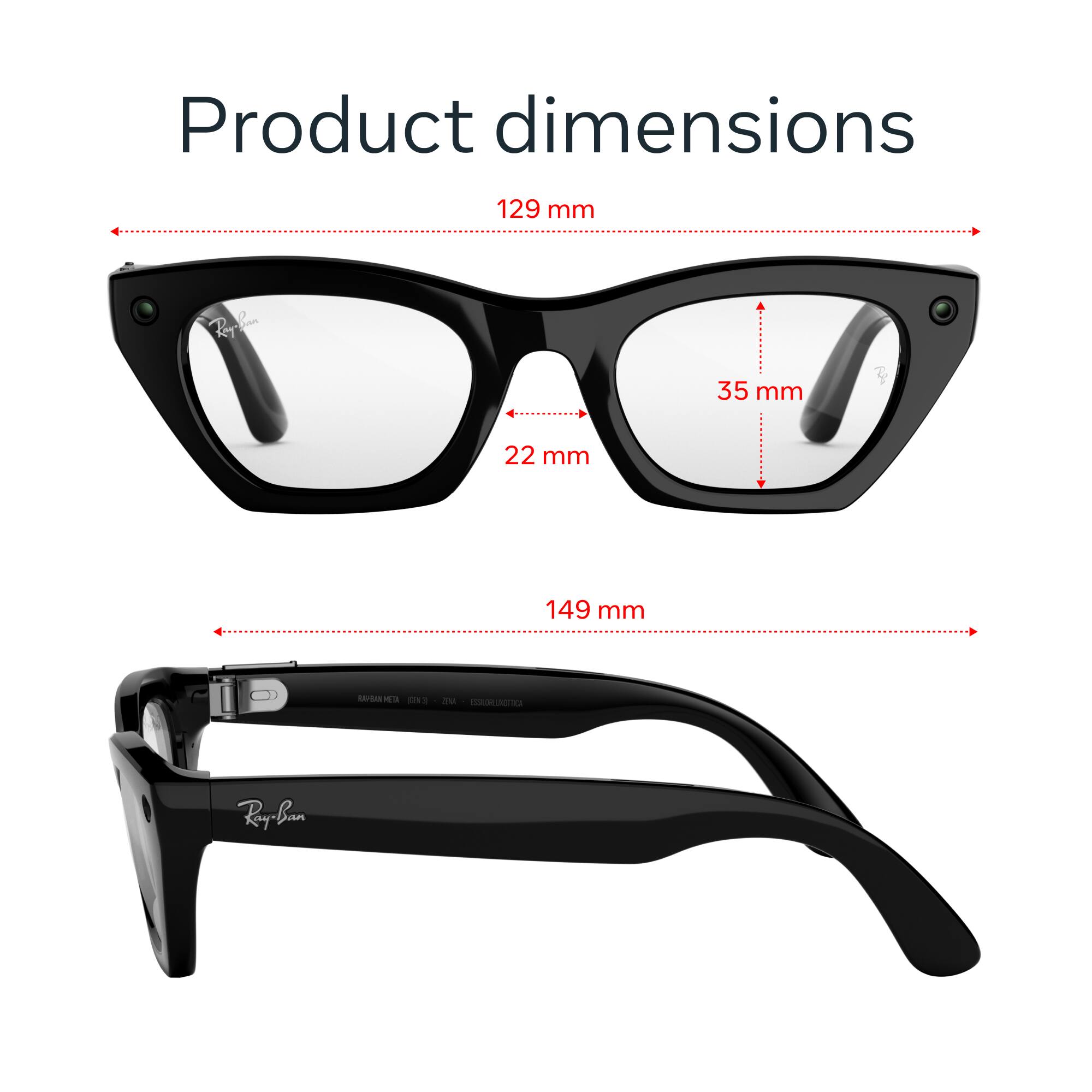Product dimensions
129 mm
35 mm
22 mm
149 mm
BAPBAN META (GEND)
EN ESSUBLIATION
Ray-Ban