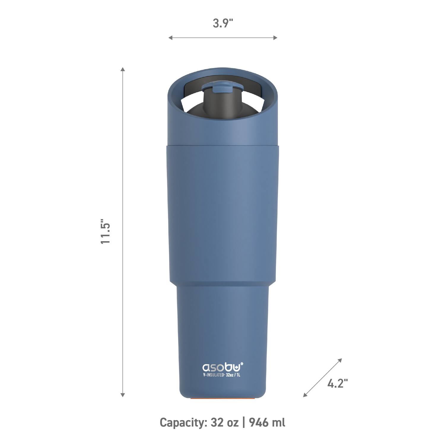 3.9" 11.5" asobu' F-INSULATED 22me11 a 4.2" Capacity: 32 oz | 946 ml