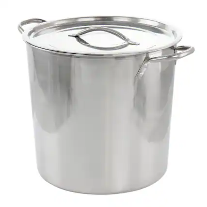 Front. Gibson - Gibson Everyday Whittington 16 Quart Stainless Steel Stock Pot with Lid - Silver.