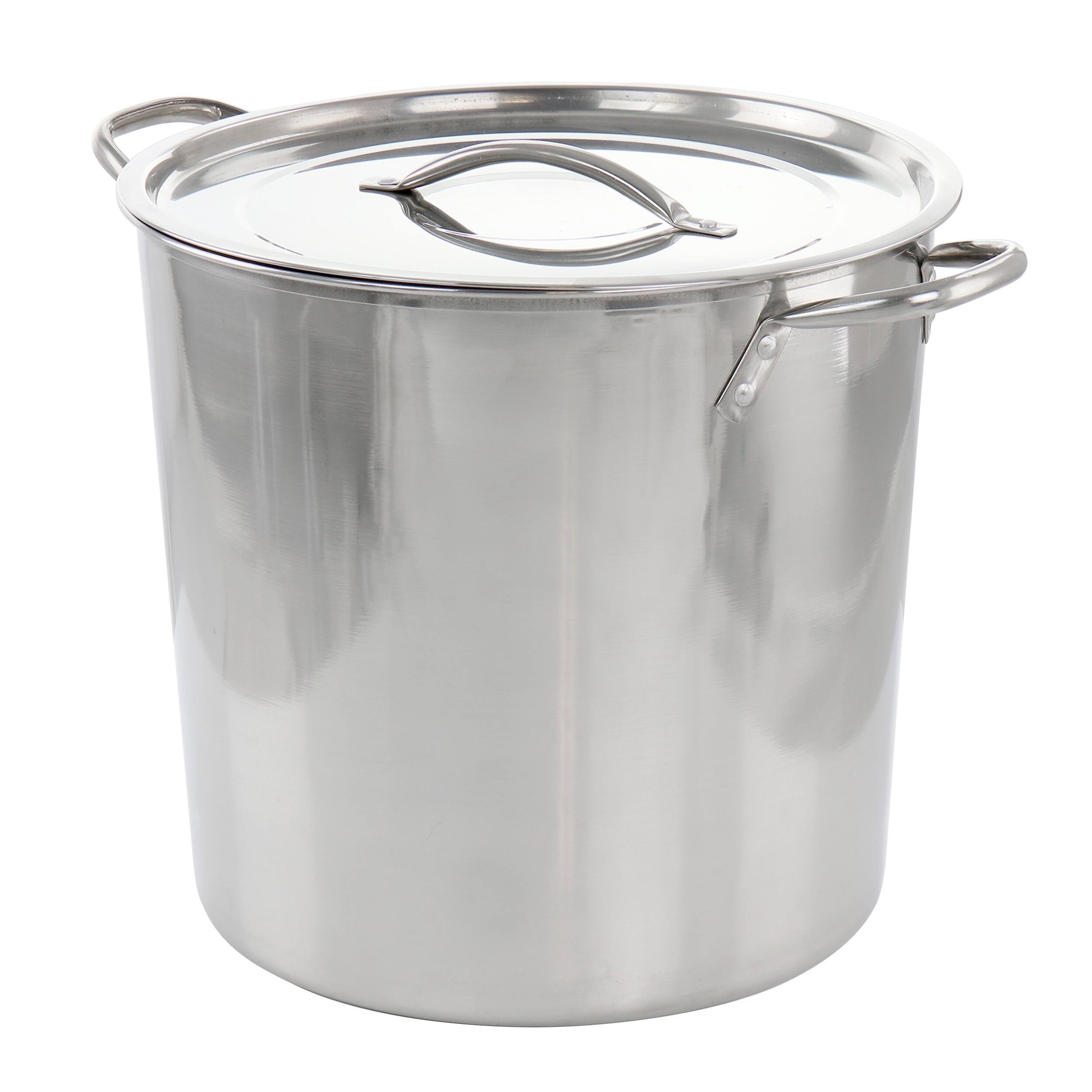 Front. Gibson - Gibson Everyday Whittington 16 Quart Stainless Steel Stock Pot with Lid - Silver.