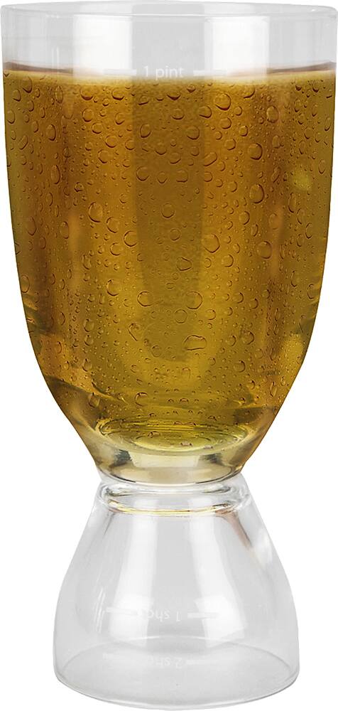 Angle. Grand Star - Combo Beer Mug and Shot Glass - Clear.