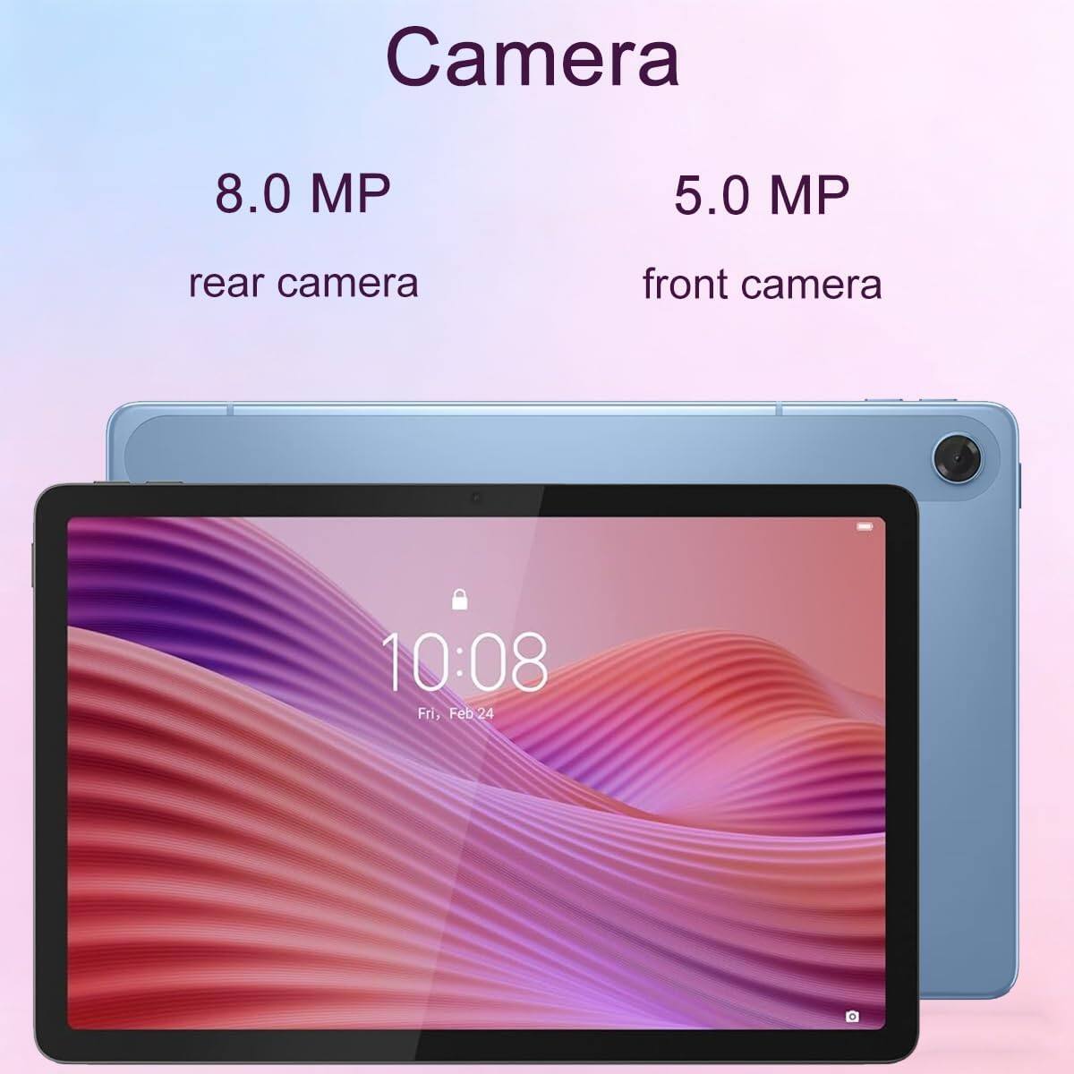 Camera  
8.0 MP rear camera  
5.0 MP front camera  

10:08  
Fri, Feb 24