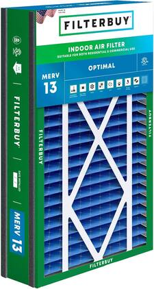Filterbuy - 16x25x3 MERV 13 Smoke & Allergy Defense, Pleated HVAC AC Furnace Air Filters Replacement for Trion Air Bear (1-Pack) - Blue