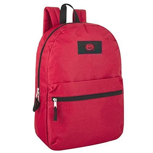 Live At Space - Classic 17 Inch Backpack with Adjustable Padded Shoulder Straps - Red-One Size