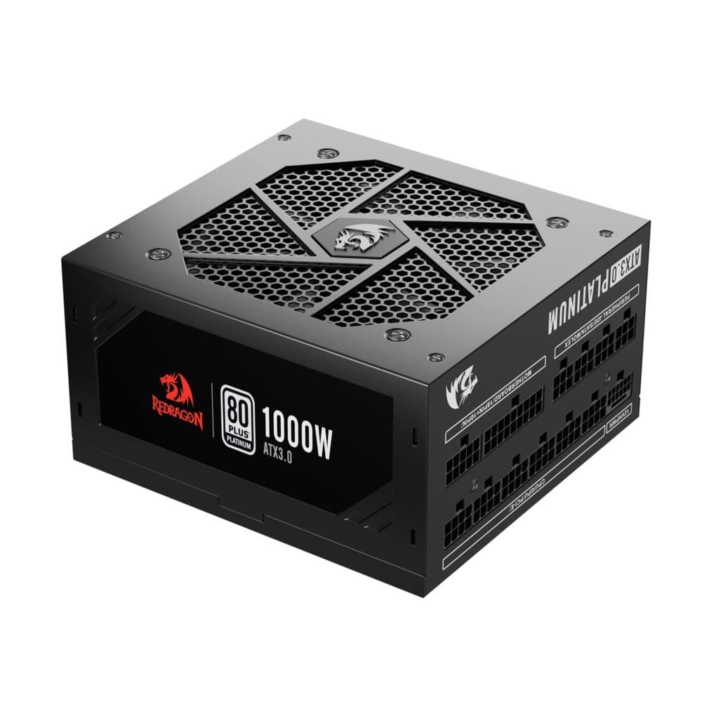 REDRAGON - GC-PS017 80+ Platinum 1000 Watt ATX 3.0 Fully Modular Power Supply Includes a FREE 12VHPWR Cable - Black