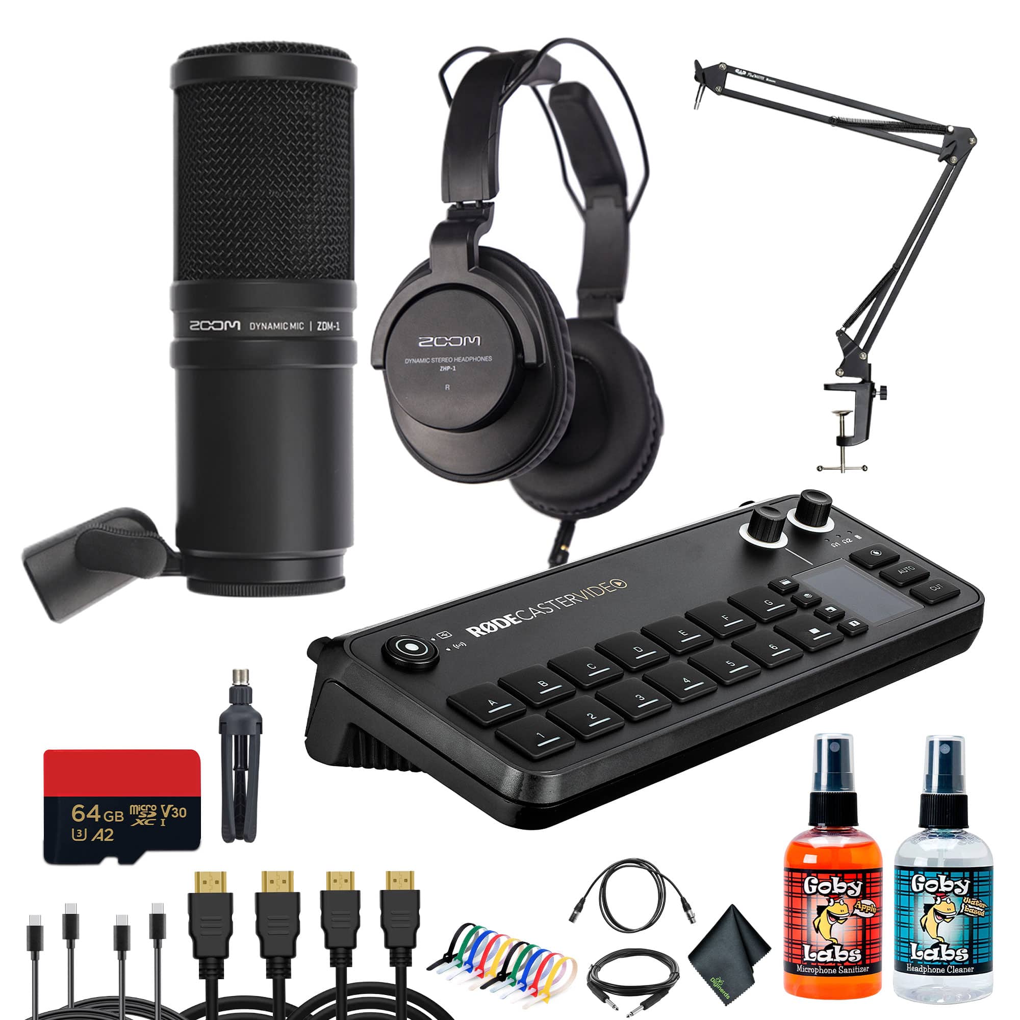 RODE - RODECaster Video All-in-One Production Console + Studio Headphones + Microphone + More