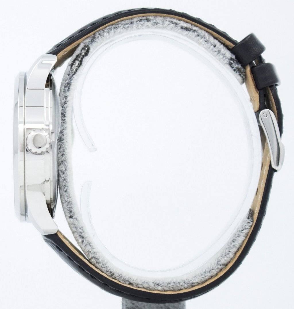 Angle. Citizen - Automatic Leather Strap NH8350-08E Men's Watch - Black, Silver.