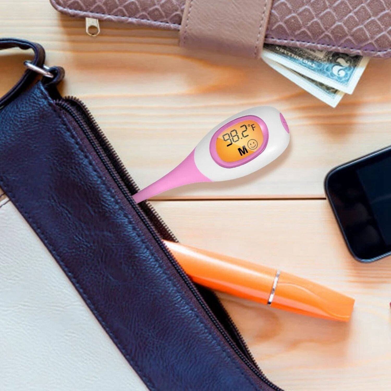 Left. Stock Preferred - Digital LCD Oral Thermometer - Pink.