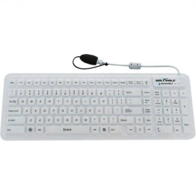 Seal Shield - Glow 2 Waterproof Keyboard Backlit Magnetic Backing - Cable Connectivity - USB Interface - English (US) - PC - Unknown