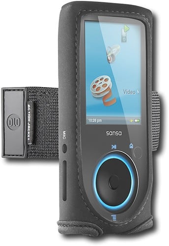 Angle Standard. DLO - Action Jacket for SanDisk Sansa View MP3 Players - Black.