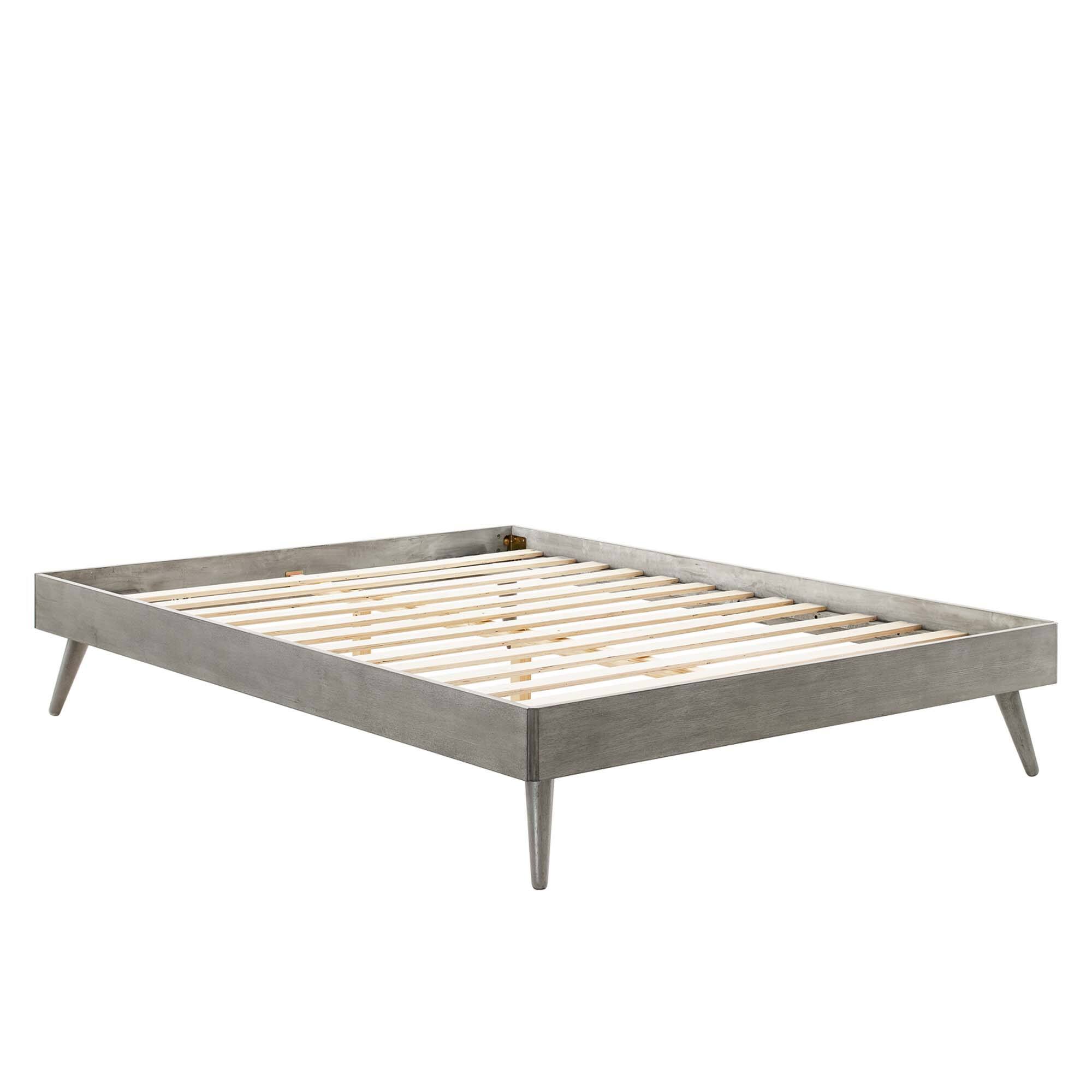 Left. Modway - Maven Twin Size Boucle Upholstered Platform Bed - Ivory.