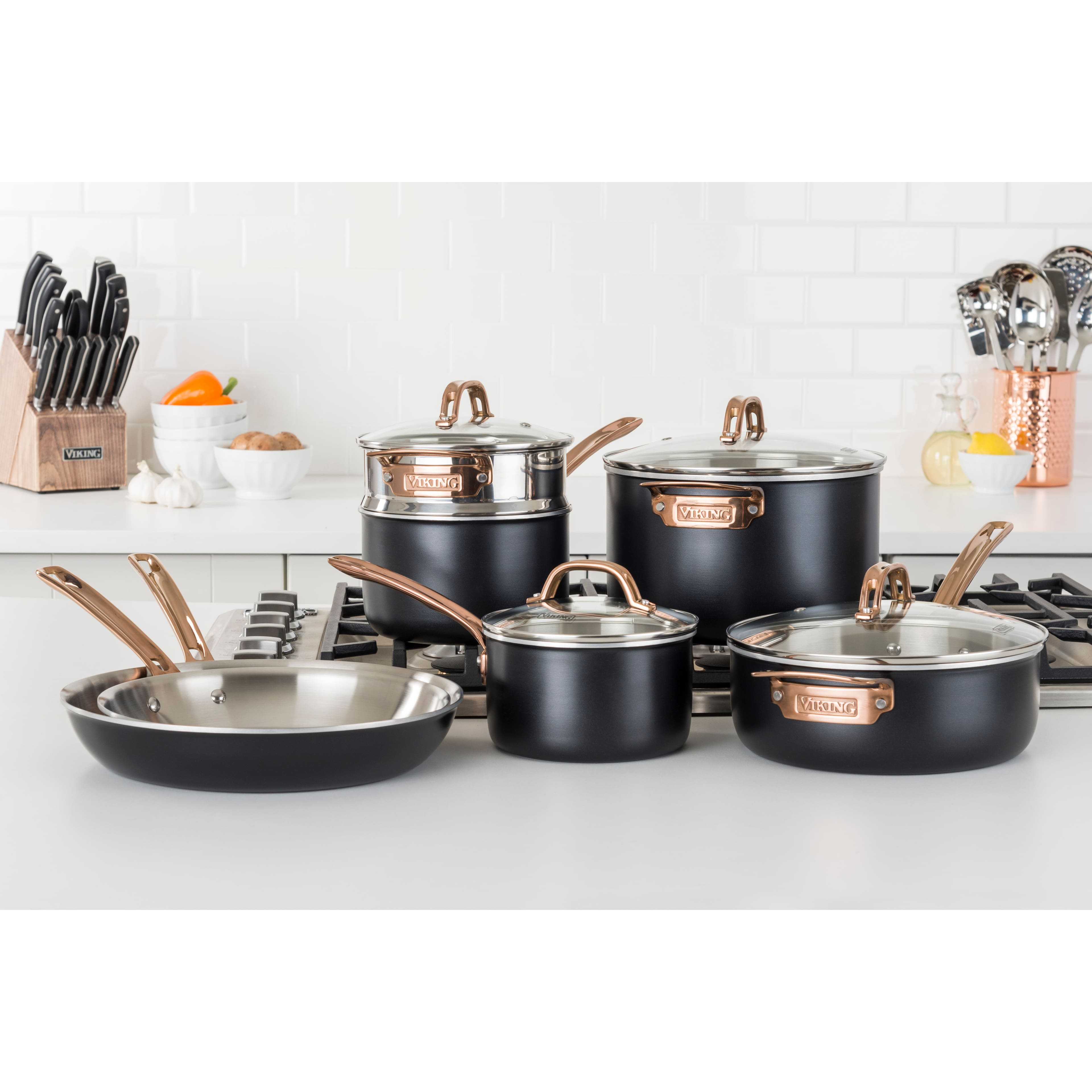 Viking – 3-Ply 11 Piece Cookware Set – Black & Copper Sansujyuku sansujyuku.com