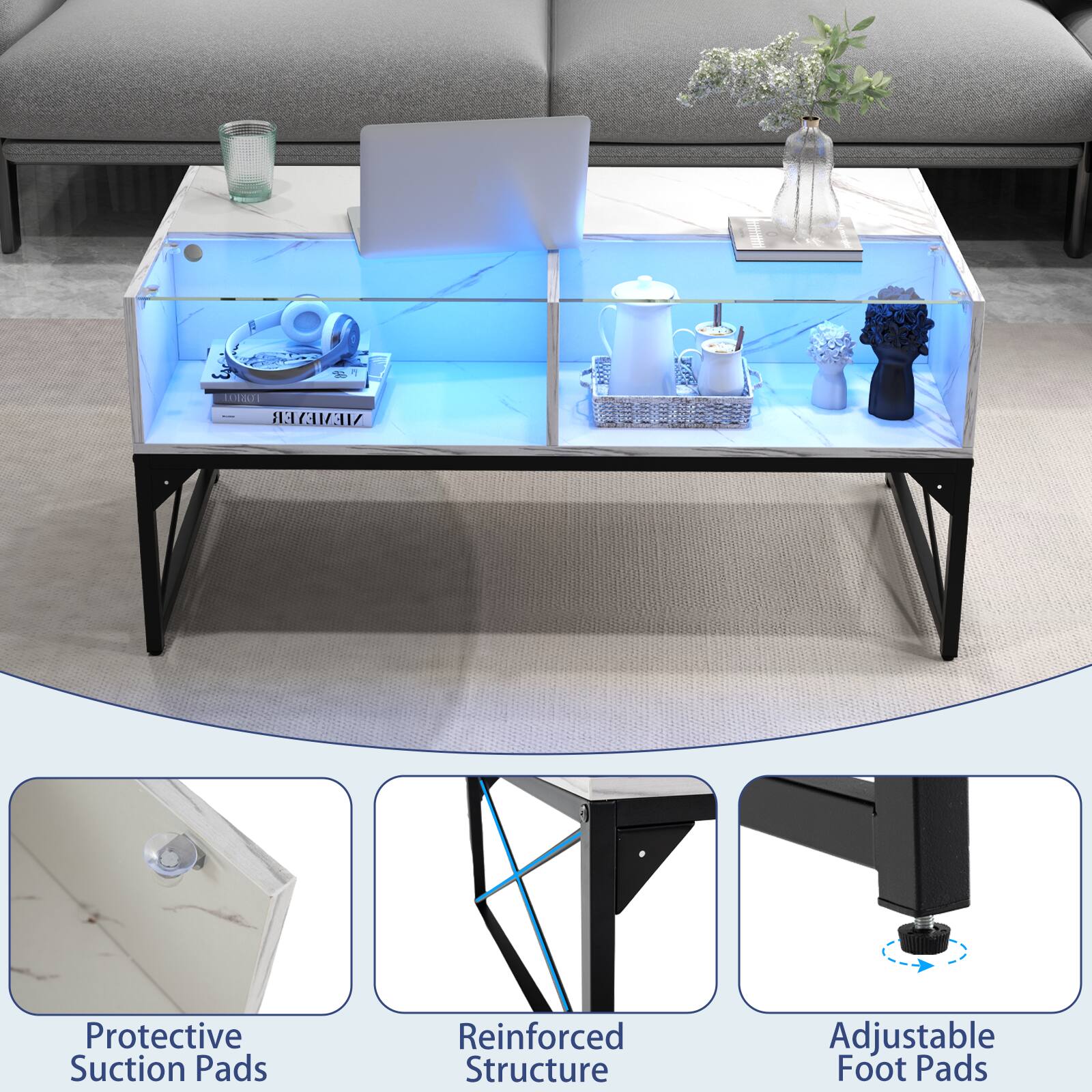 - 2 1 11 ER MEMEY Protective Suction Pads Reinforced Structure Adjustable Foot Pads

Protective Suction Pads  
Reinforced Structure  
Adjustable Foot Pads