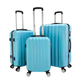 Winado - 20"/24"/28" 3 Piece Trolley Carry On ABS Luggage Lightweight Hardside Suitcase Set Spinner Wheels & TSA Lock for Travel - Blue