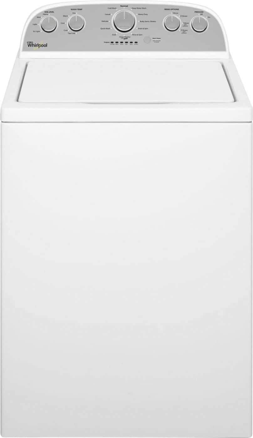 Front. Whirlpool - 4.3 Cu. Ft. High Efficiency Top Load Washer with Smooth Wave Stainless Steel Wash Basket - White.