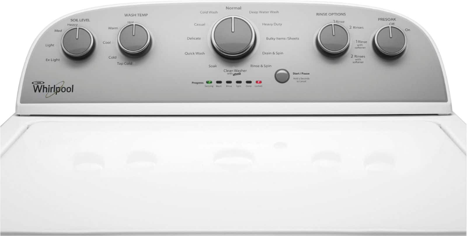 Alt View 1. Whirlpool - 4.3 Cu. Ft. High Efficiency Top Load Washer with Smooth Wave Stainless Steel Wash Basket - White.