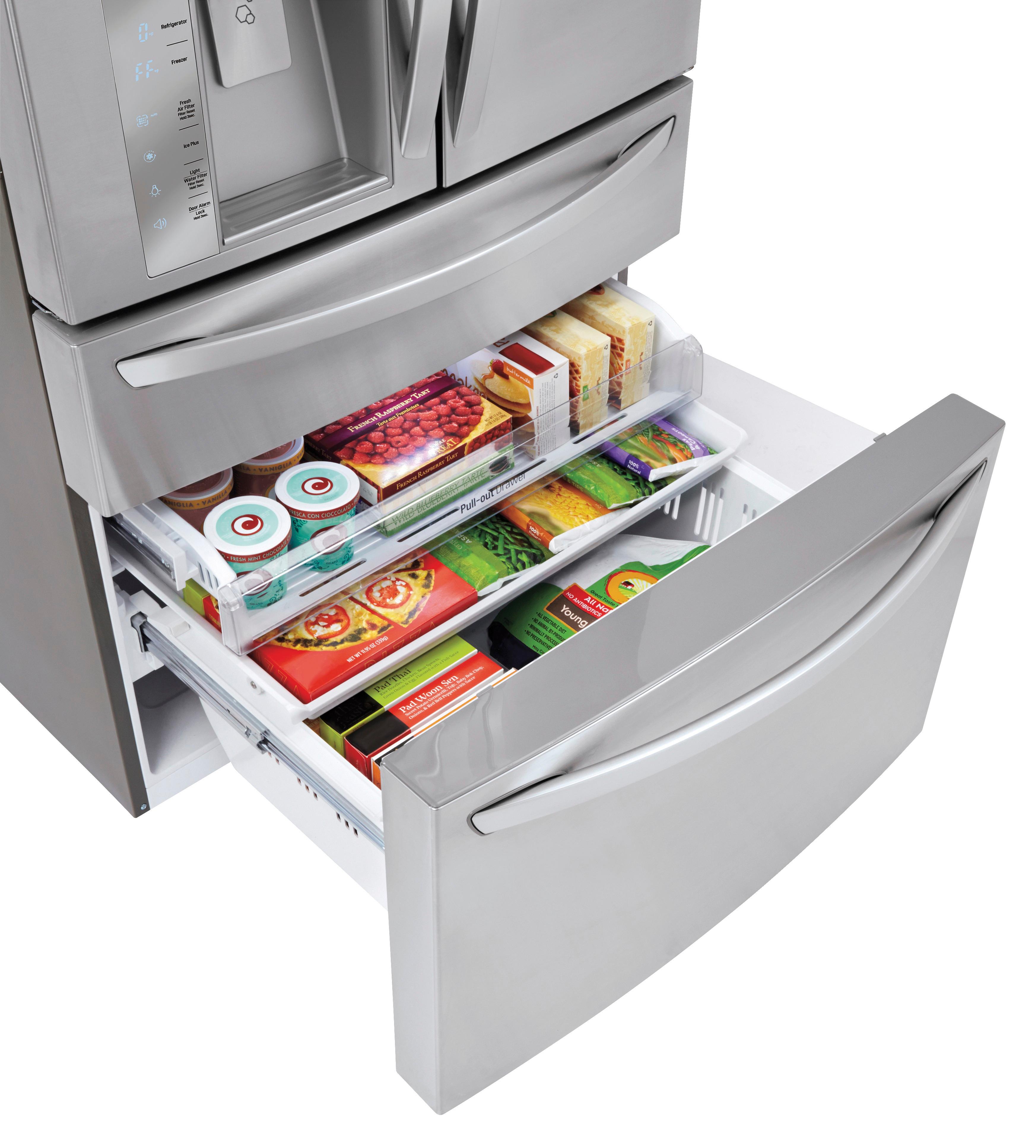 Best Buy: LG 22.7 Cu. Ft. Counter-Depth 4-Door French Door Refrigerator  with Thru-the-Door Ice and Water LMXC23746S